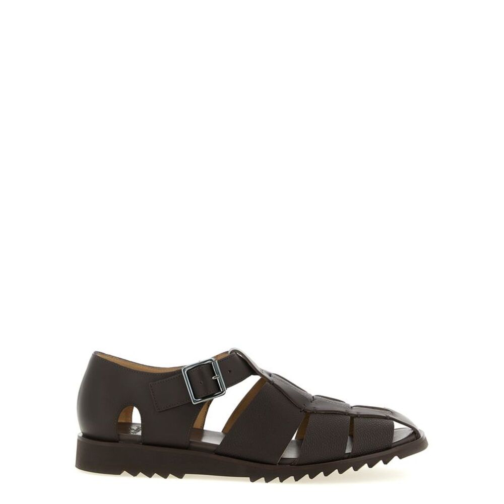 PARABOOT Brown Calfskin Flat Men's Sandals